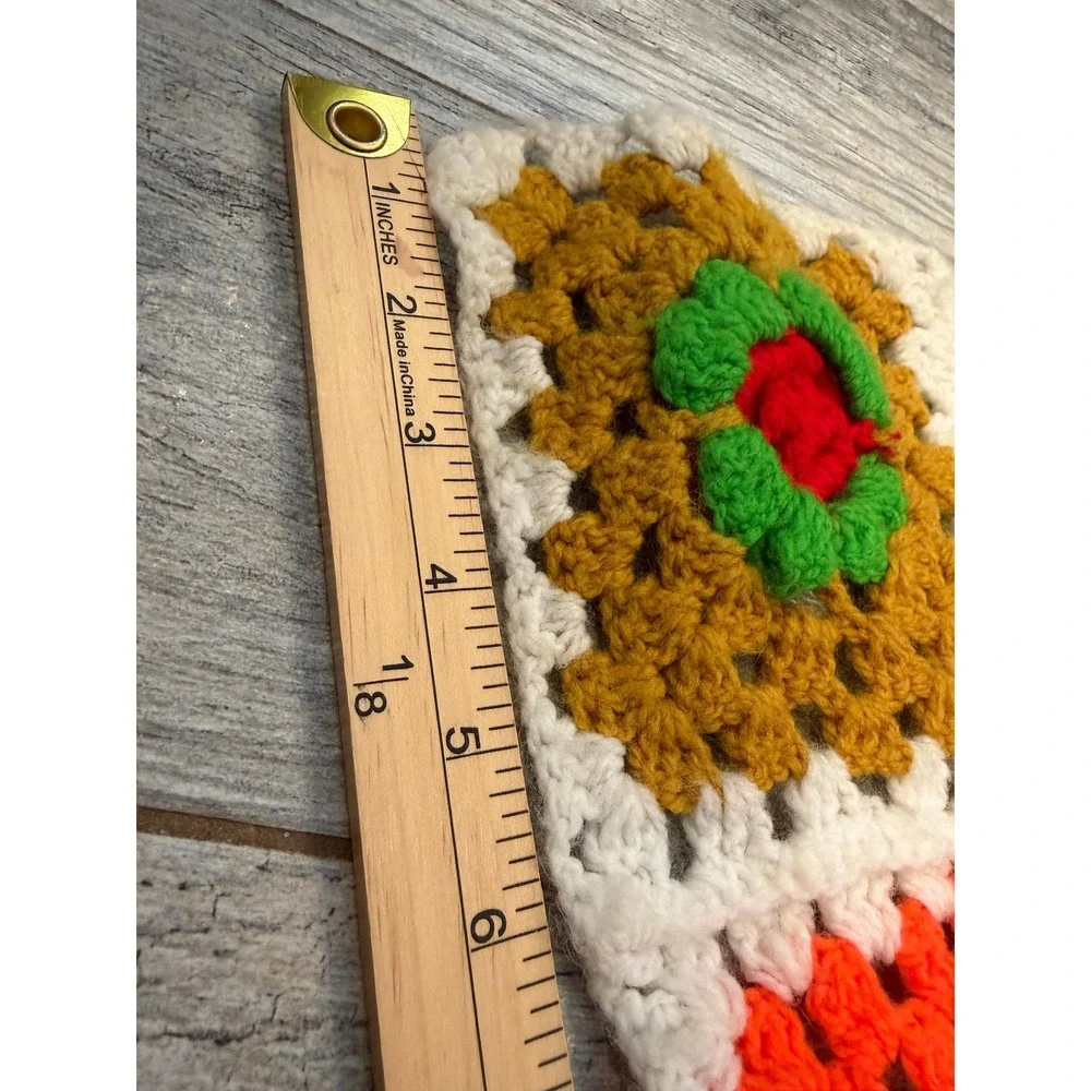 Crochet Granny Square Blanket Quilt Floral Retro Afghan Rainbow Throw Handmade